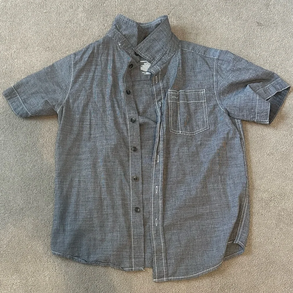 Gray Flanel Button Down Top